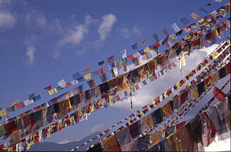 Kathmandu Bodnath 10 Fahnen links P 0350 Kathmandu Bodnath 10 Fahnen links P 0350