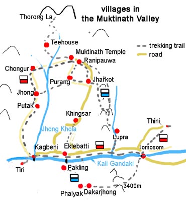 map muktinath villages klein map muktinath villages klein